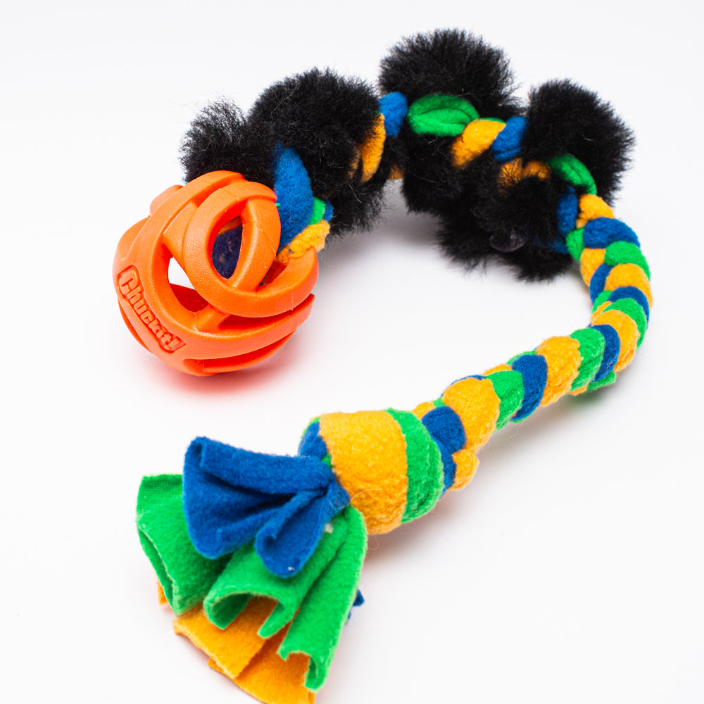 Triple Twist Sheepskin and Ball Tug