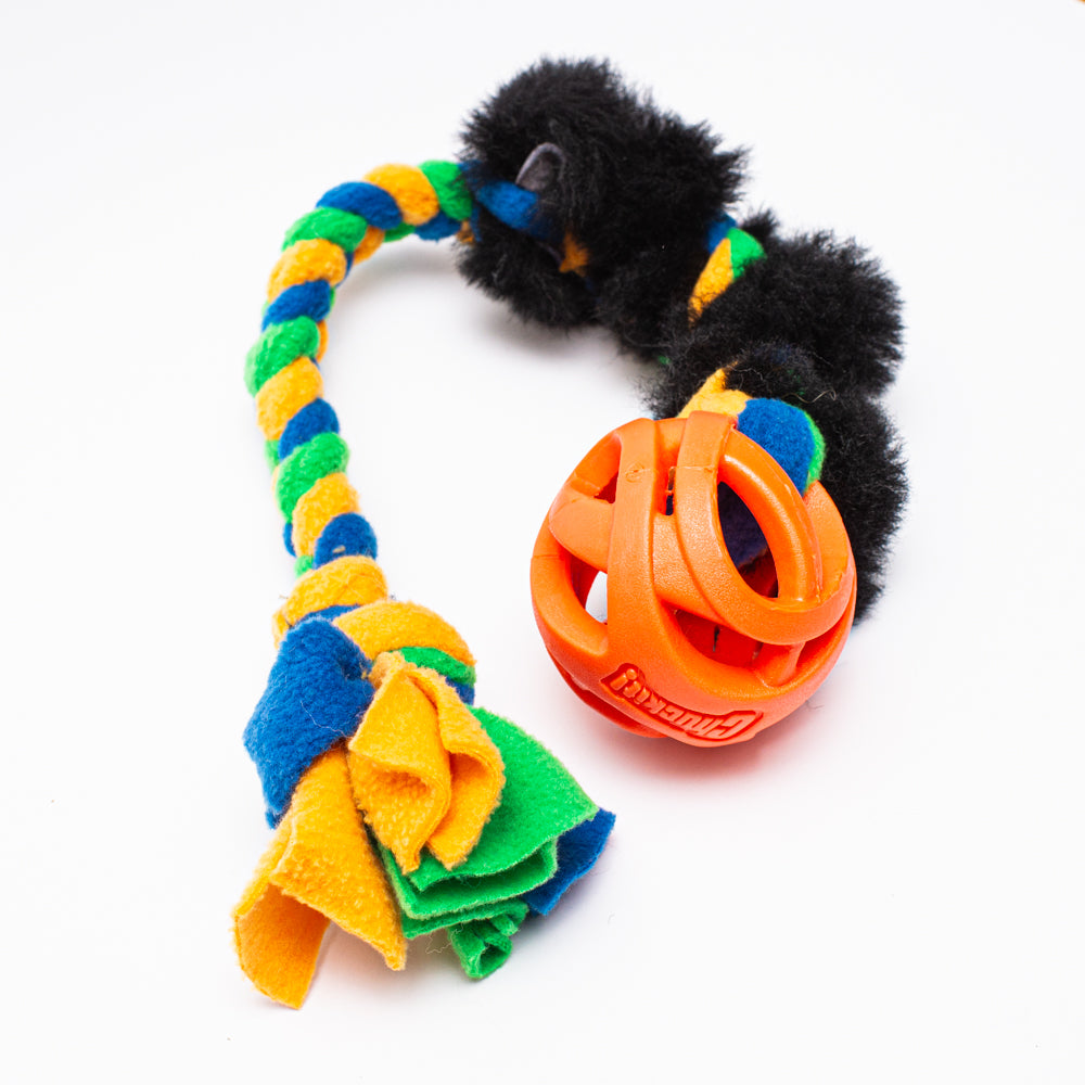 Triple Twist Sheepskin and Ball Tug