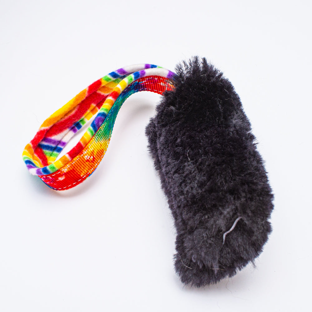 Wild-Tug Sheepskin Tug Toy with Padded Handle