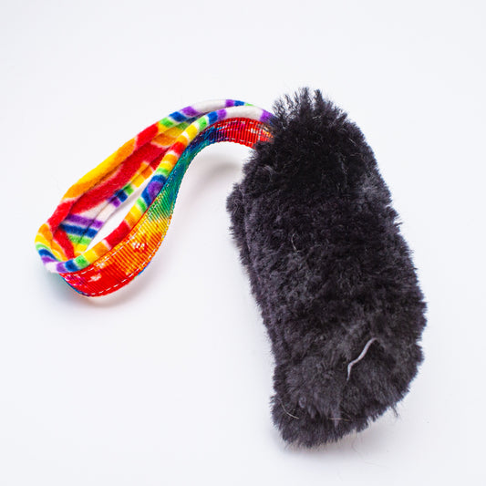 Wild-Tug Sheepskin Tug Toy with Padded Handle