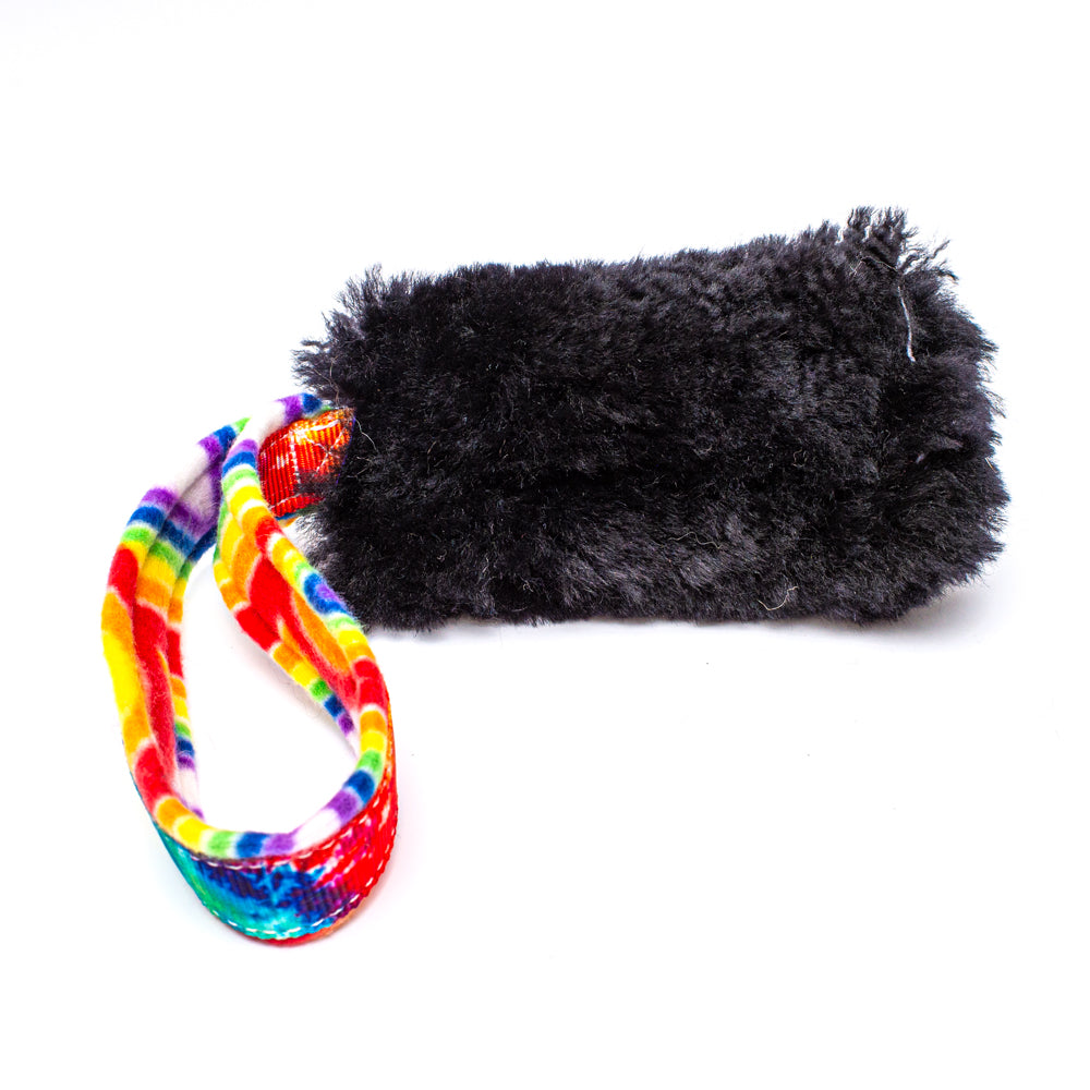 Wild-Tug Sheepskin Tug Toy with Padded Handle