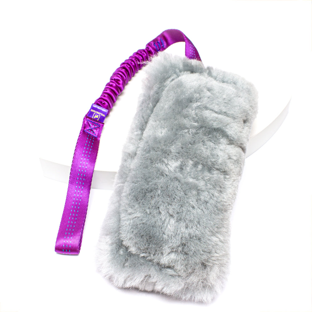 Wild-Tug Long Sheepskin Tug Toy with Drag Line Bungee