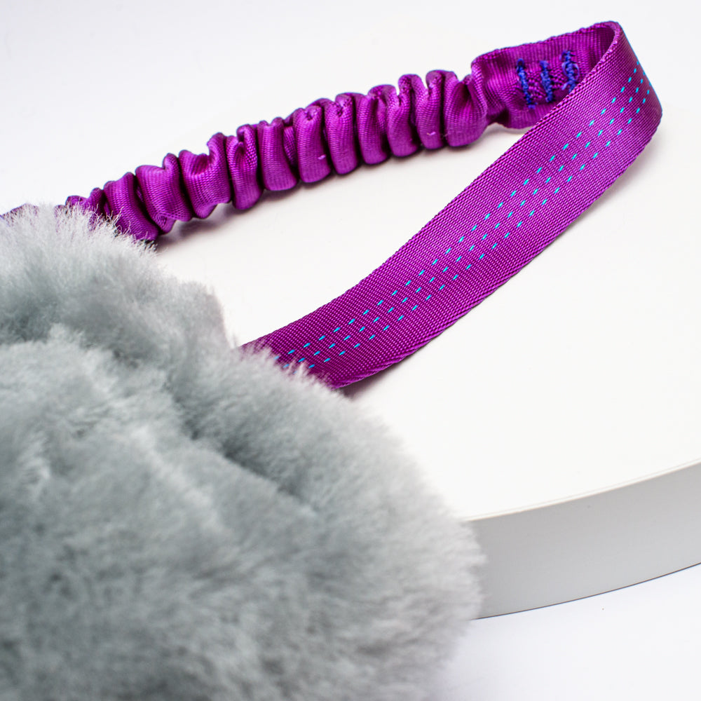 Wild-Tug Long Sheepskin Tug Toy with Drag Line Bungee