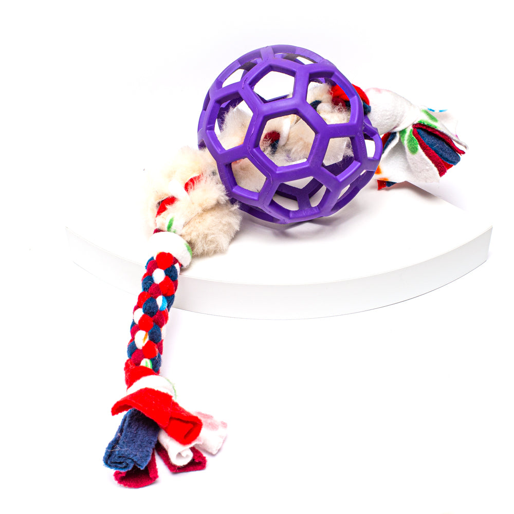 Zoom and Play Sheepskin Tug Ball