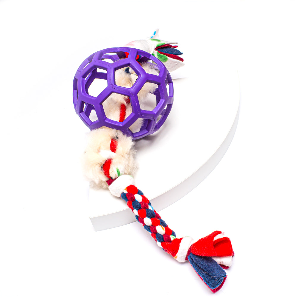 Zoom and Play Sheepskin Tug Ball