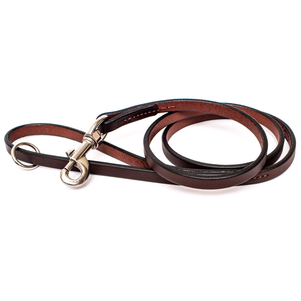 1/2" Dark Chocolate 4ft Leather Leash