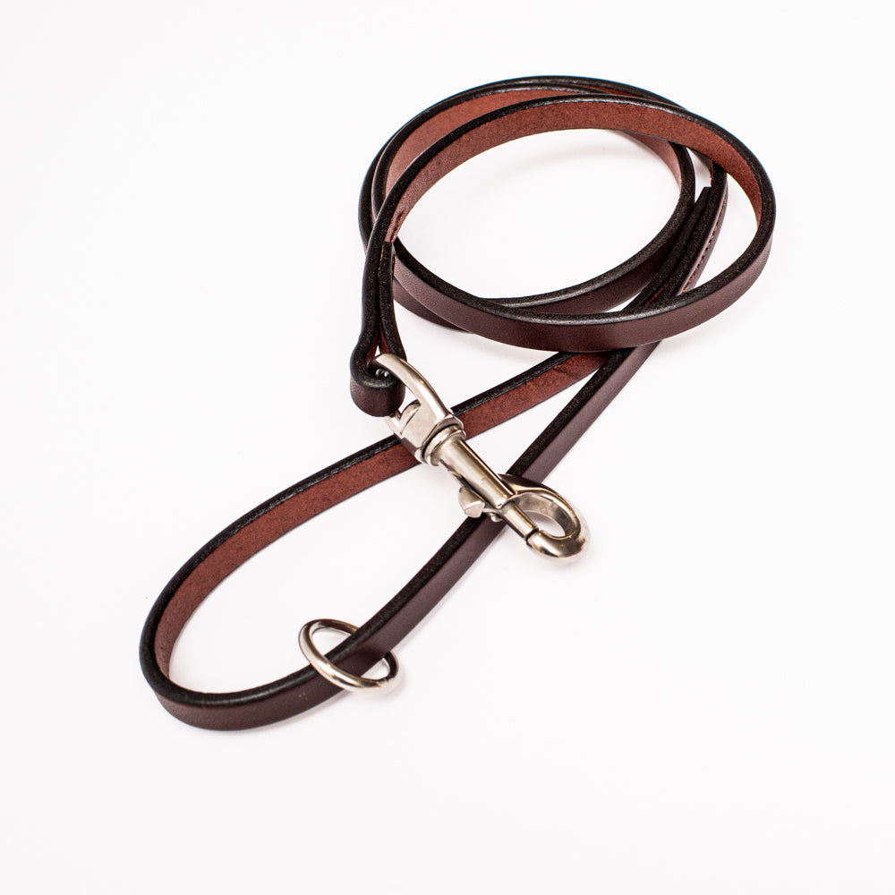 1/2" Dark Chocolate 4ft Leather Leash