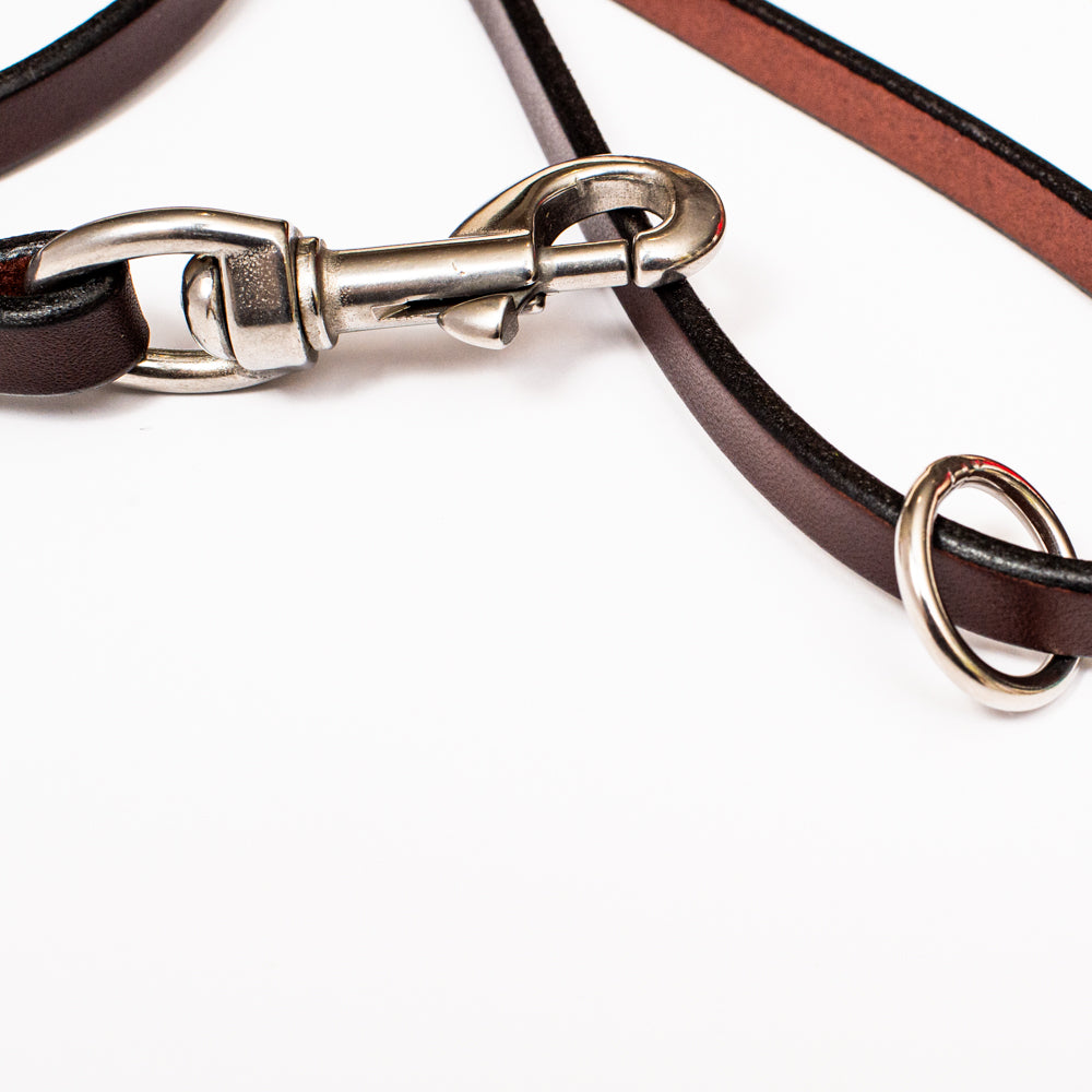 1/2" Dark Chocolate 4ft Leather Leash