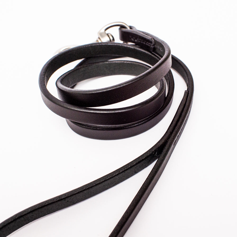 1/2" Ebony Black 4ft Leather Leash