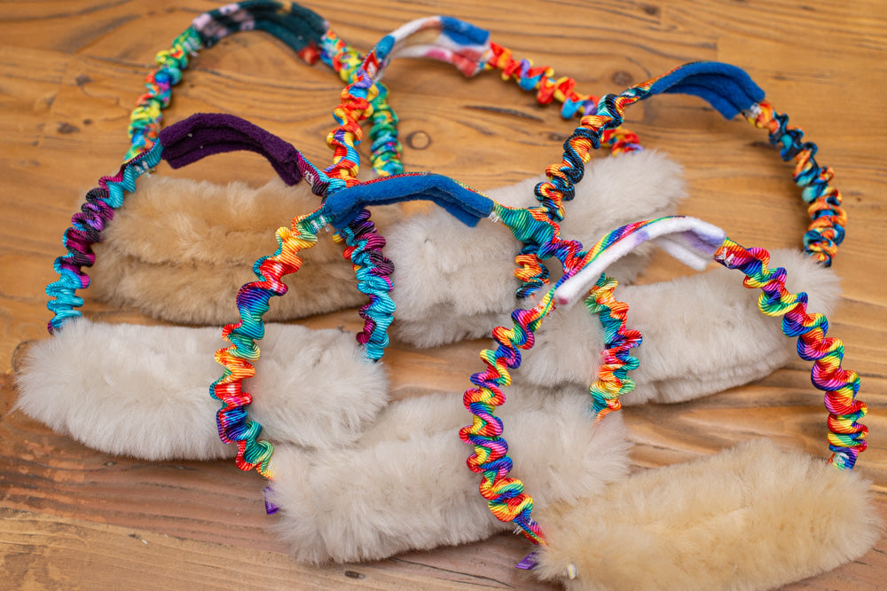 Wild-Tug Sheepskin Ring Tug Toy with Bungee Padded Handle