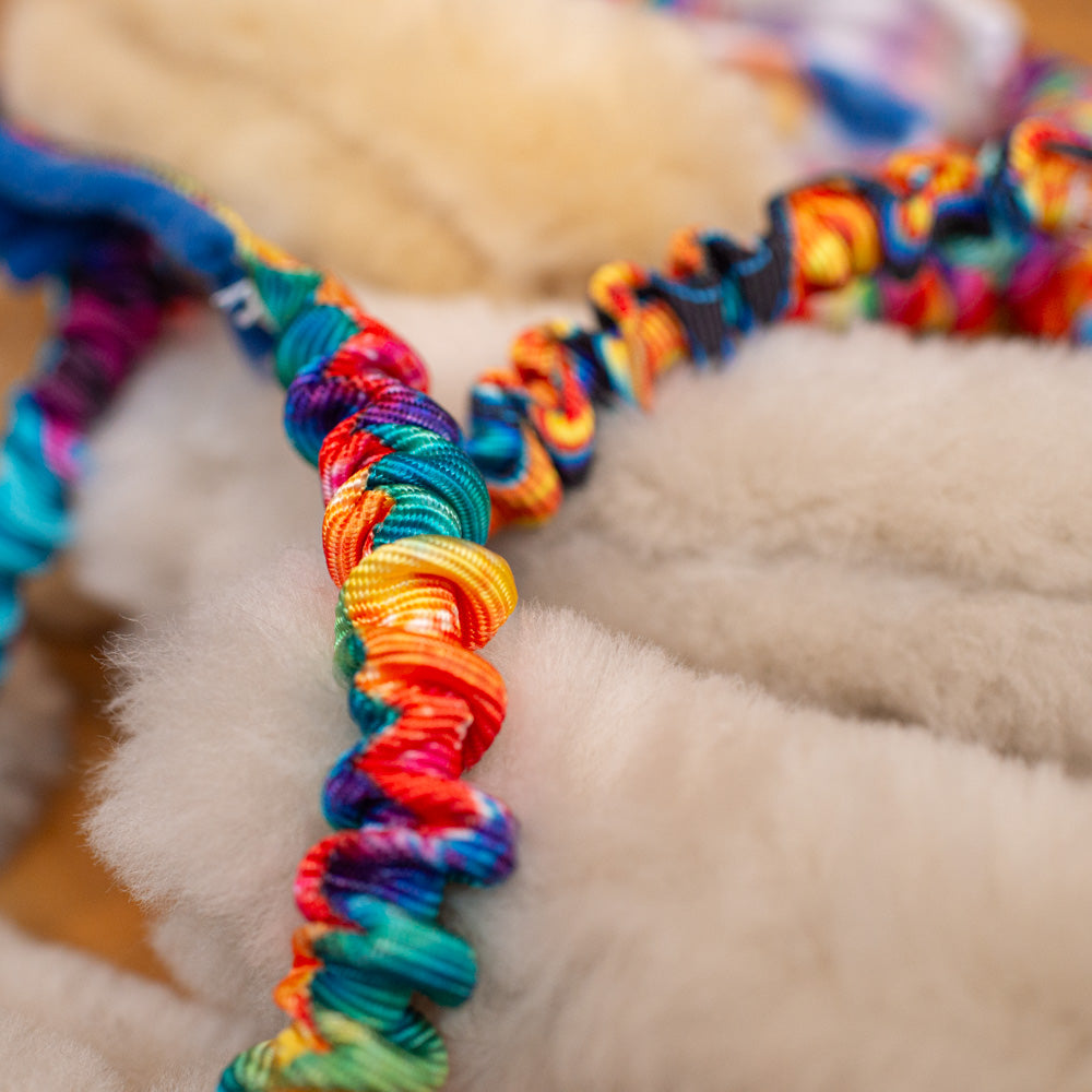 Wild-Tug Sheepskin Ring Tug Toy with Bungee Padded Handle