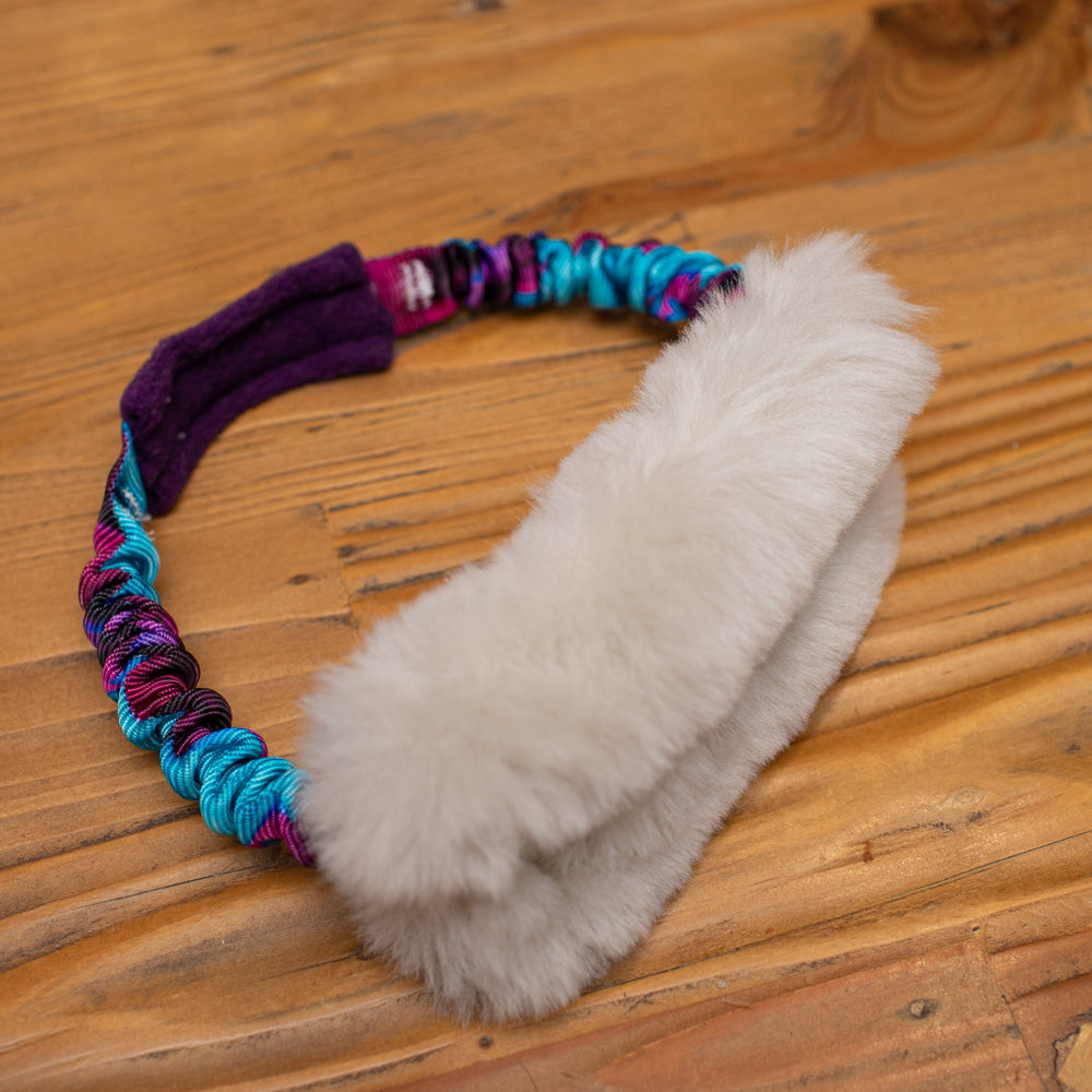 Wild-Tug Sheepskin Ring Tug Toy with Bungee Padded Handle