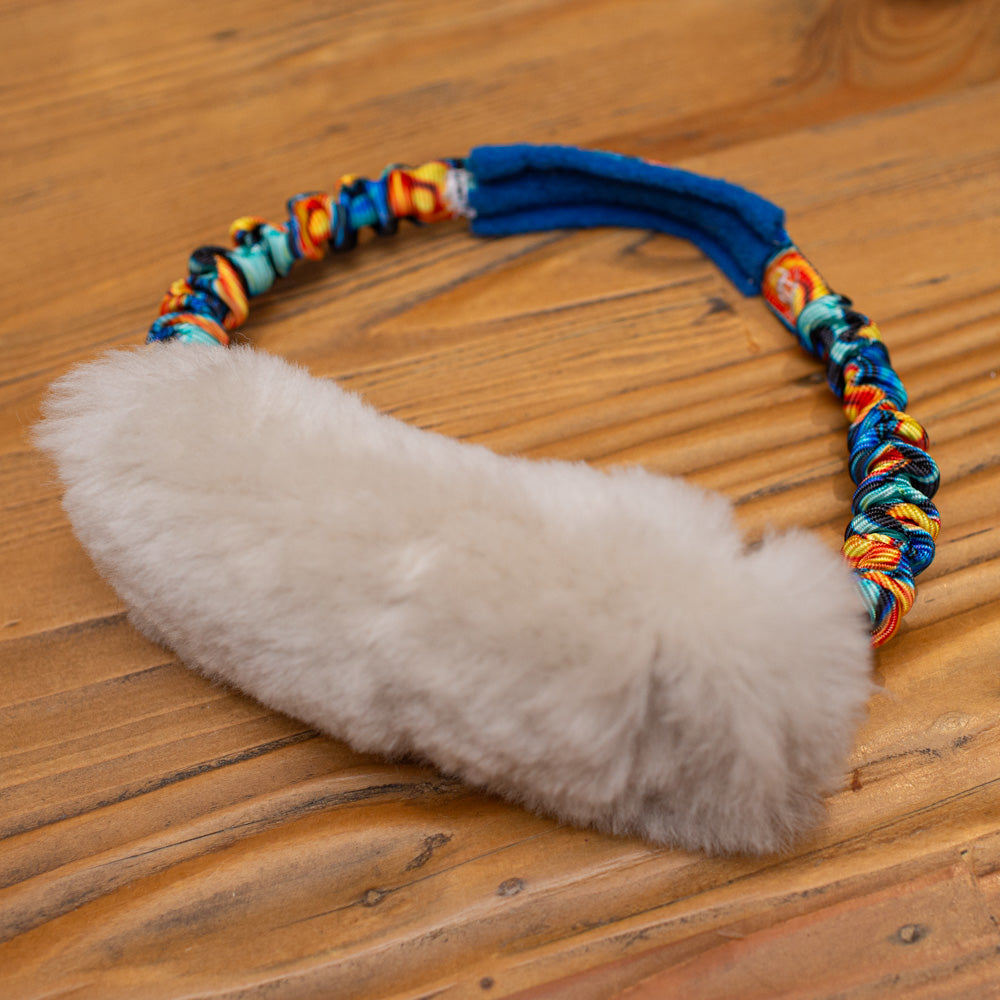 Wild-Tug Sheepskin Ring Tug Toy with Bungee Padded Handle