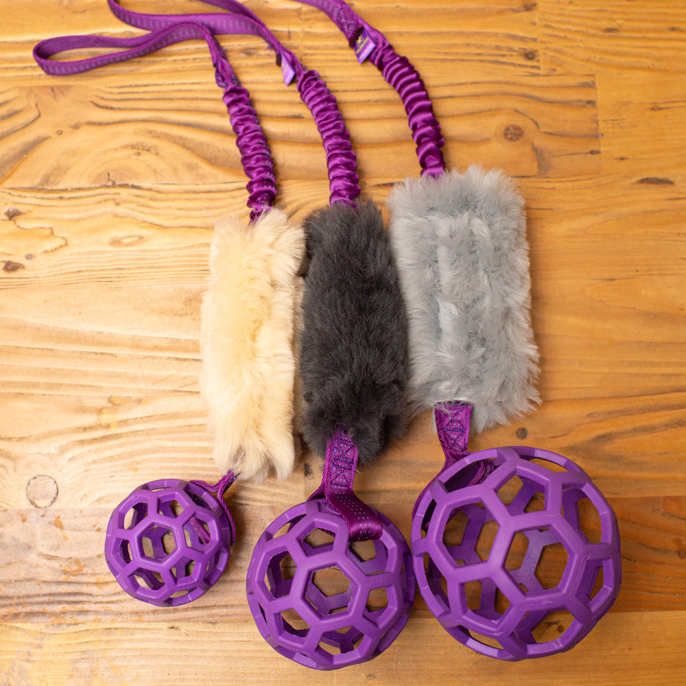 Wild-Tug Sheepskin Bungee and Holee Ball Tug Toy