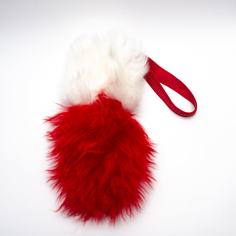 Wild-Tug Christmas Candy Cane Ultra Fluff Sheepskin Tug