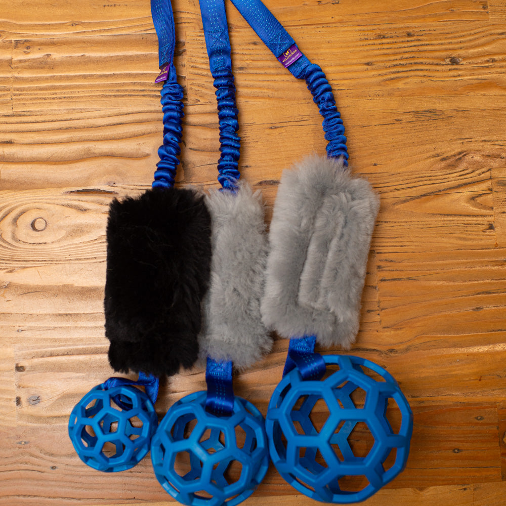 Wild-Tug Sheepskin Bungee and Holee Ball Tug Toy