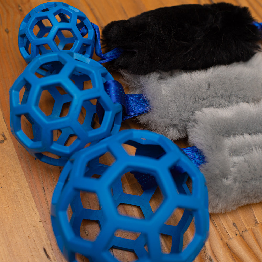 Wild-Tug Sheepskin Bungee and Holee Ball Tug Toy
