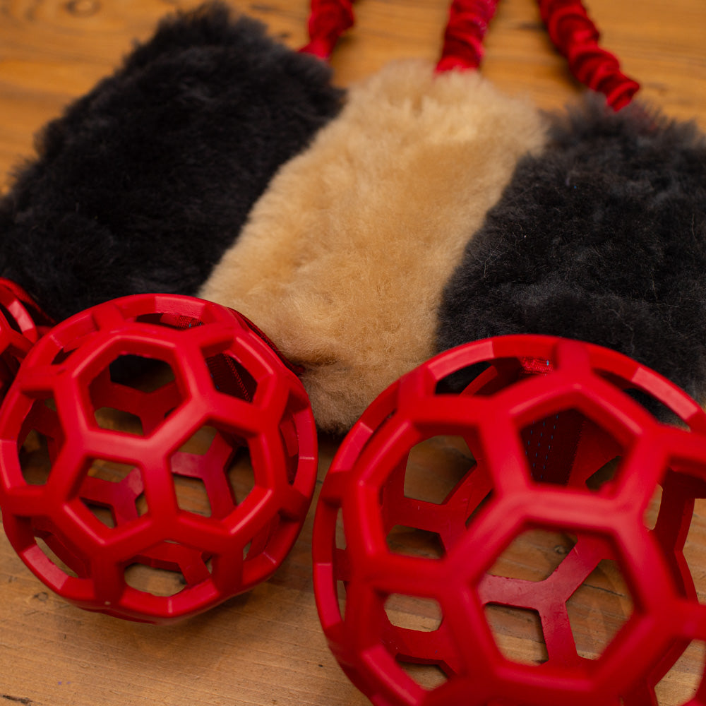 Wild-Tug Sheepskin Bungee and Holee Ball Tug Toy
