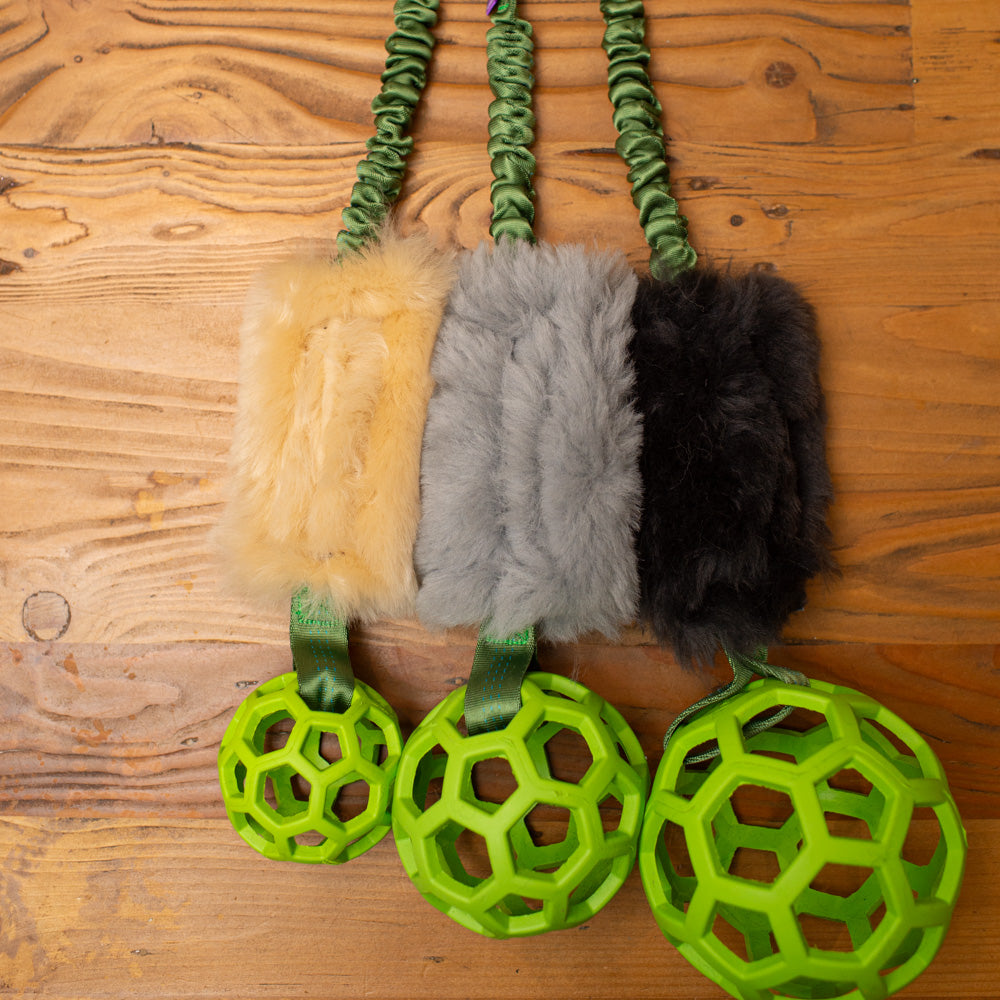 Wild-Tug Sheepskin Bungee and Holee Ball Tug Toy