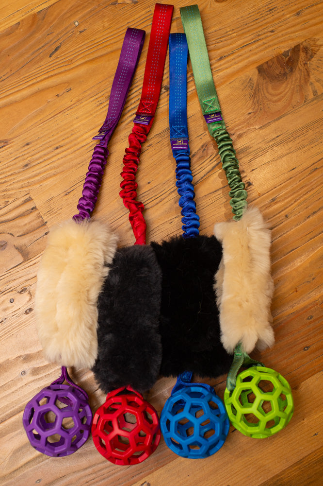 Wild-Tug Sheepskin Bungee and Holee Ball Tug Toy