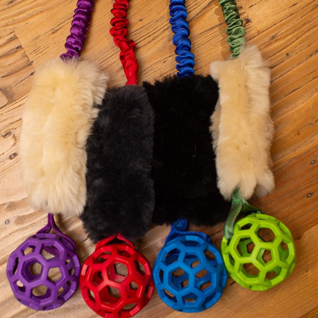 Wild-Tug Sheepskin Bungee and Holee Ball Tug Toy