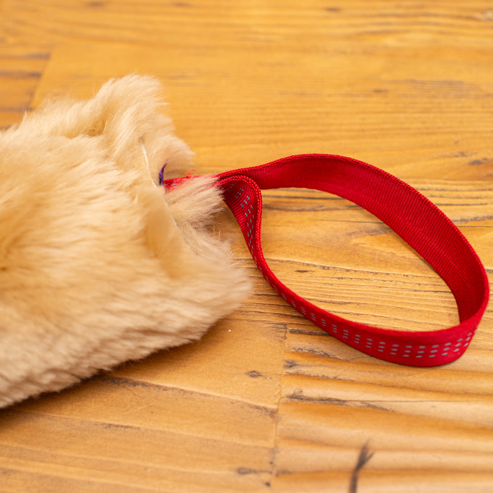 Wild-Tug Long Double Handle Sheepskin Tug Toy