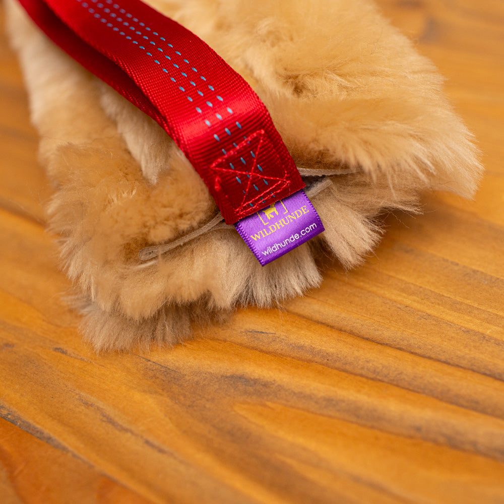 Wild-Tug Long Double Handle Sheepskin Tug Toy