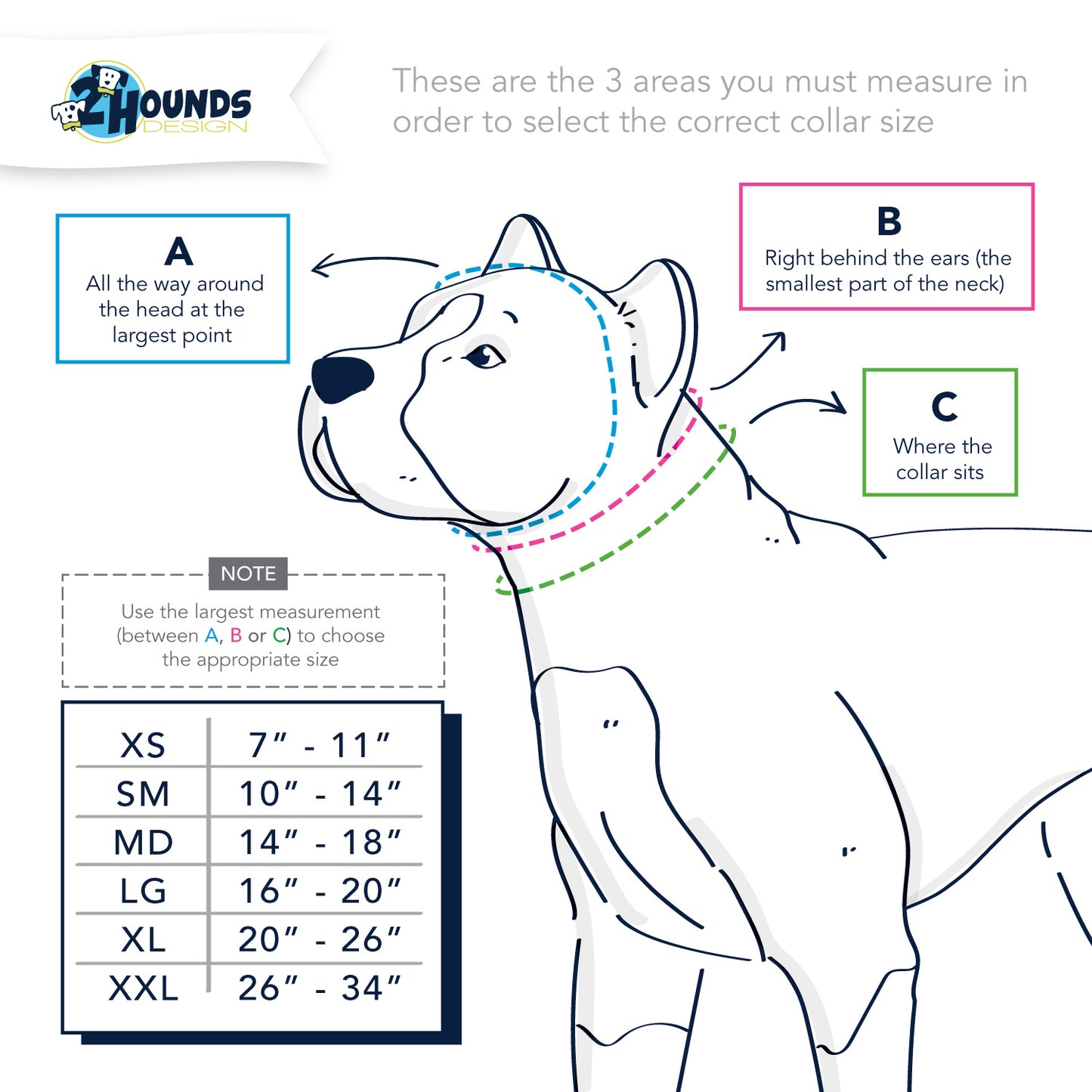 2 Hounds 2 Inch Wide Fabric Martingale Collar