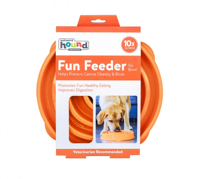 Outward Hound Fun Feeder Slo-Bowl - Orange Twirl