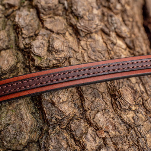 3/4" Two Tone Chocolate 4ft Leather Leash