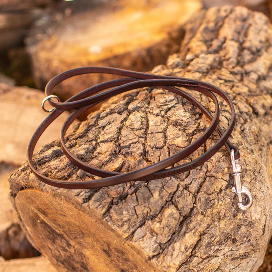 1/2" Dark Chocolate 6ft Leather Leash
