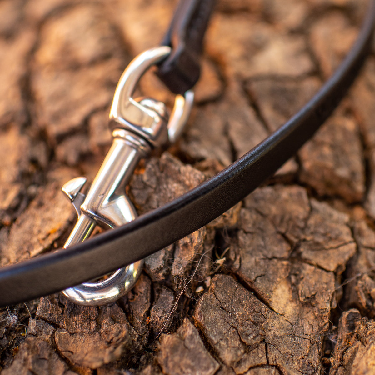 1/2" Ebony Black 6ft Leather Leash