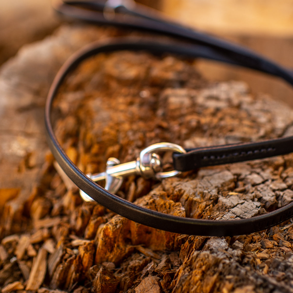 1/2" Ebony Black 6ft Leather Leash