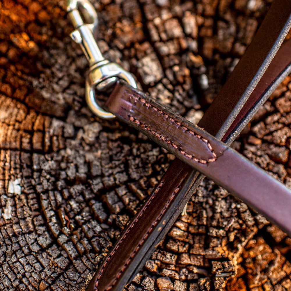 3/4" Dark Chocolate 6ft Leather Leash