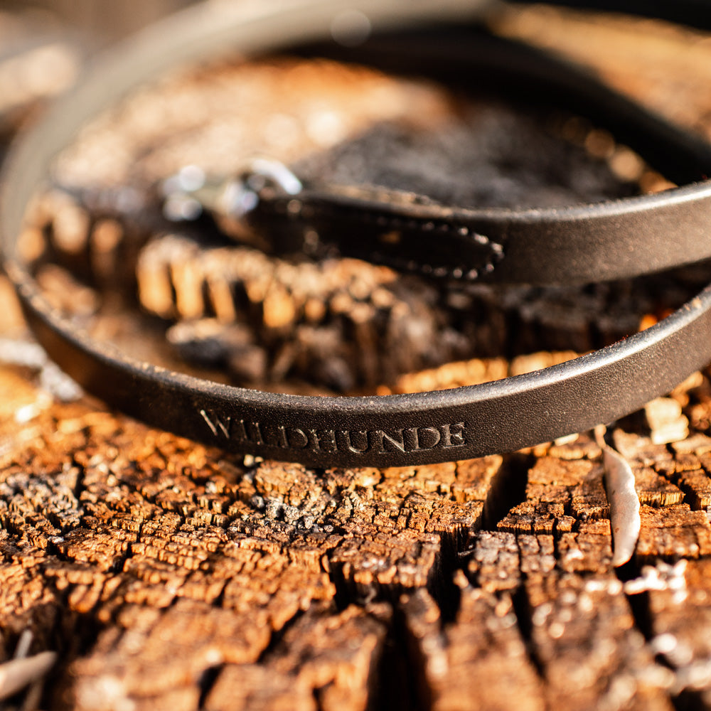 3/4" Ebony Black 6ft Leather Leash