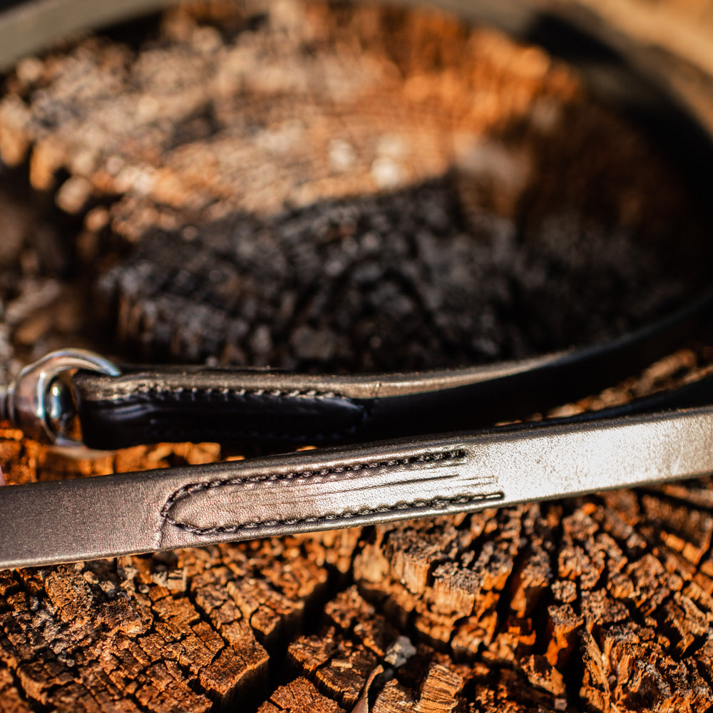 3/4" Ebony Black 6ft Leather Leash