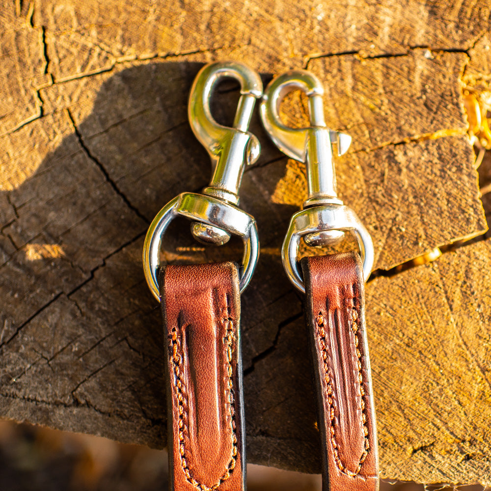 3/4" Dark Chocolate 4ft Leather Leash