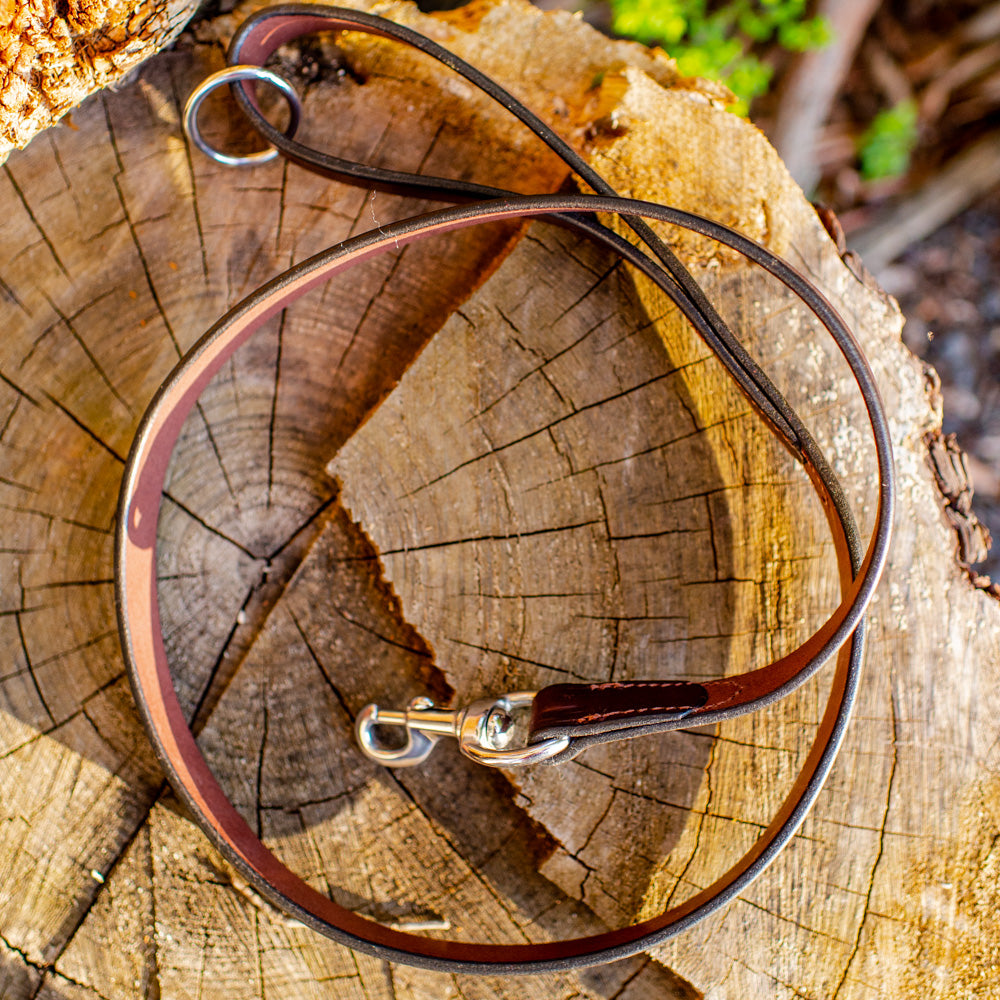 1" Dark Chocolate 4ft Leather Leash