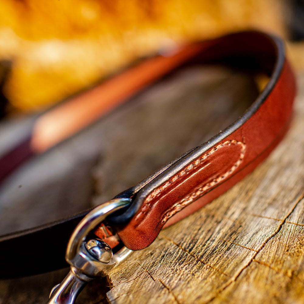 1" Dark Chocolate 4ft Leather Leash