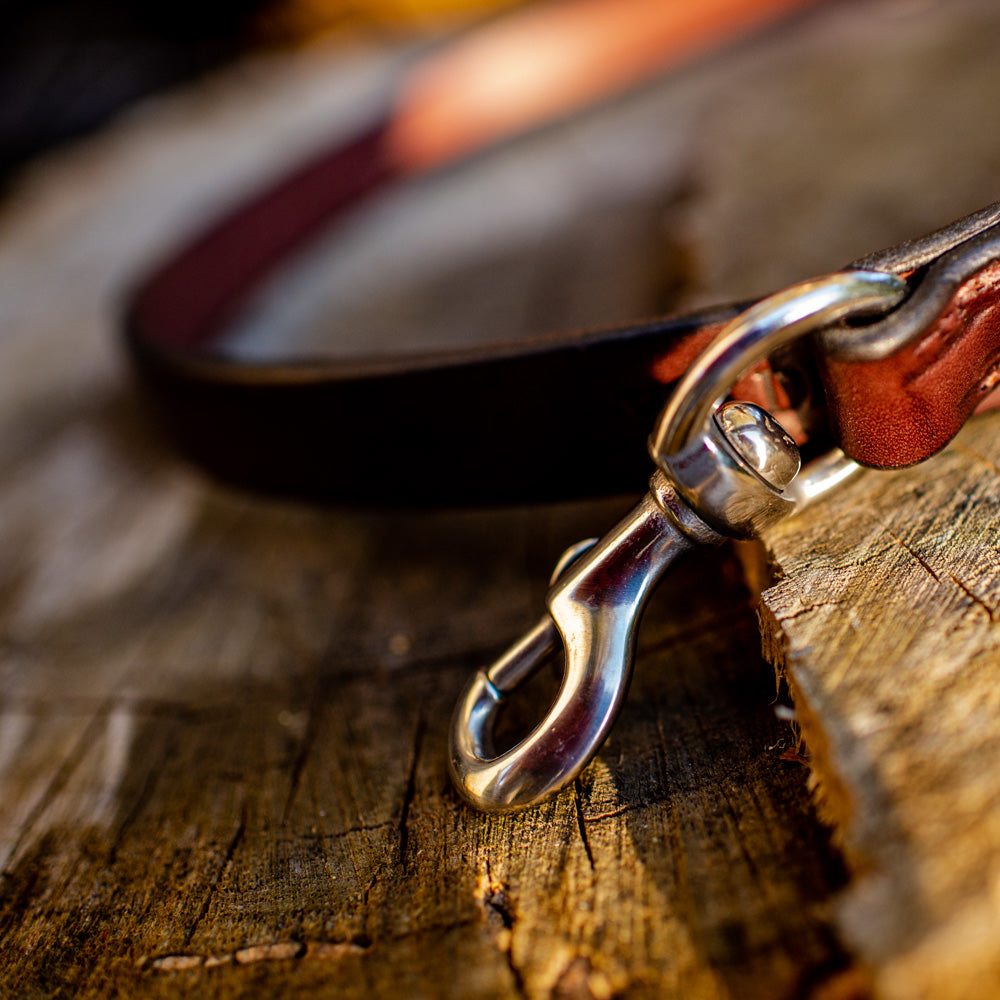 1" Dark Chocolate 6ft Leather Leash