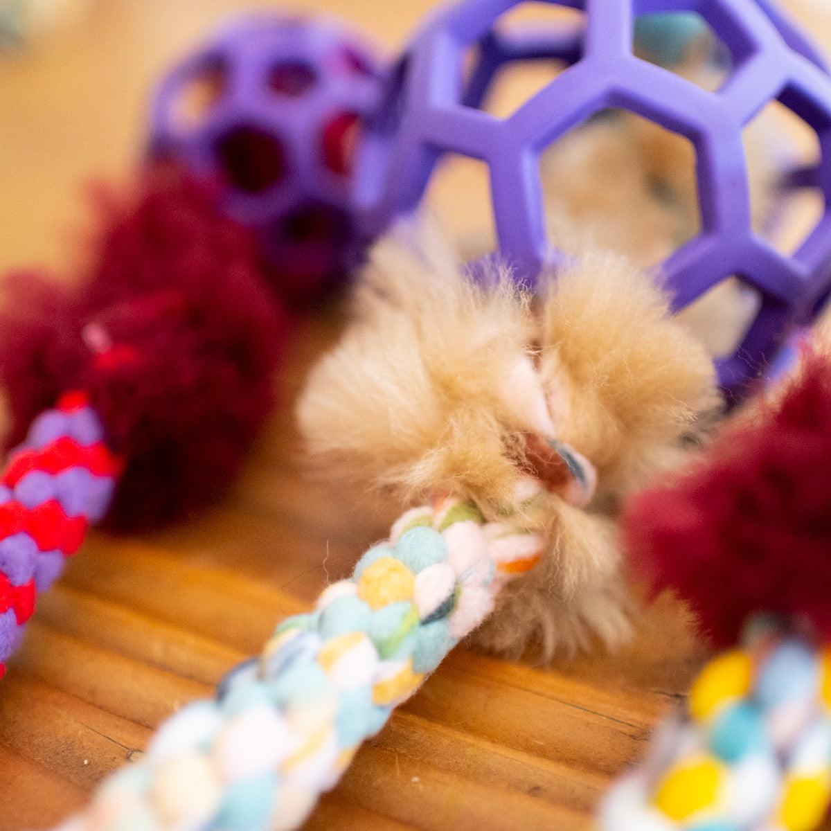 Zoom and Play Sheepskin Tug Ball