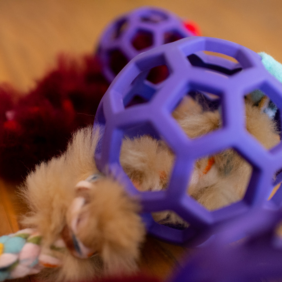 Zoom and Play Sheepskin Tug Ball