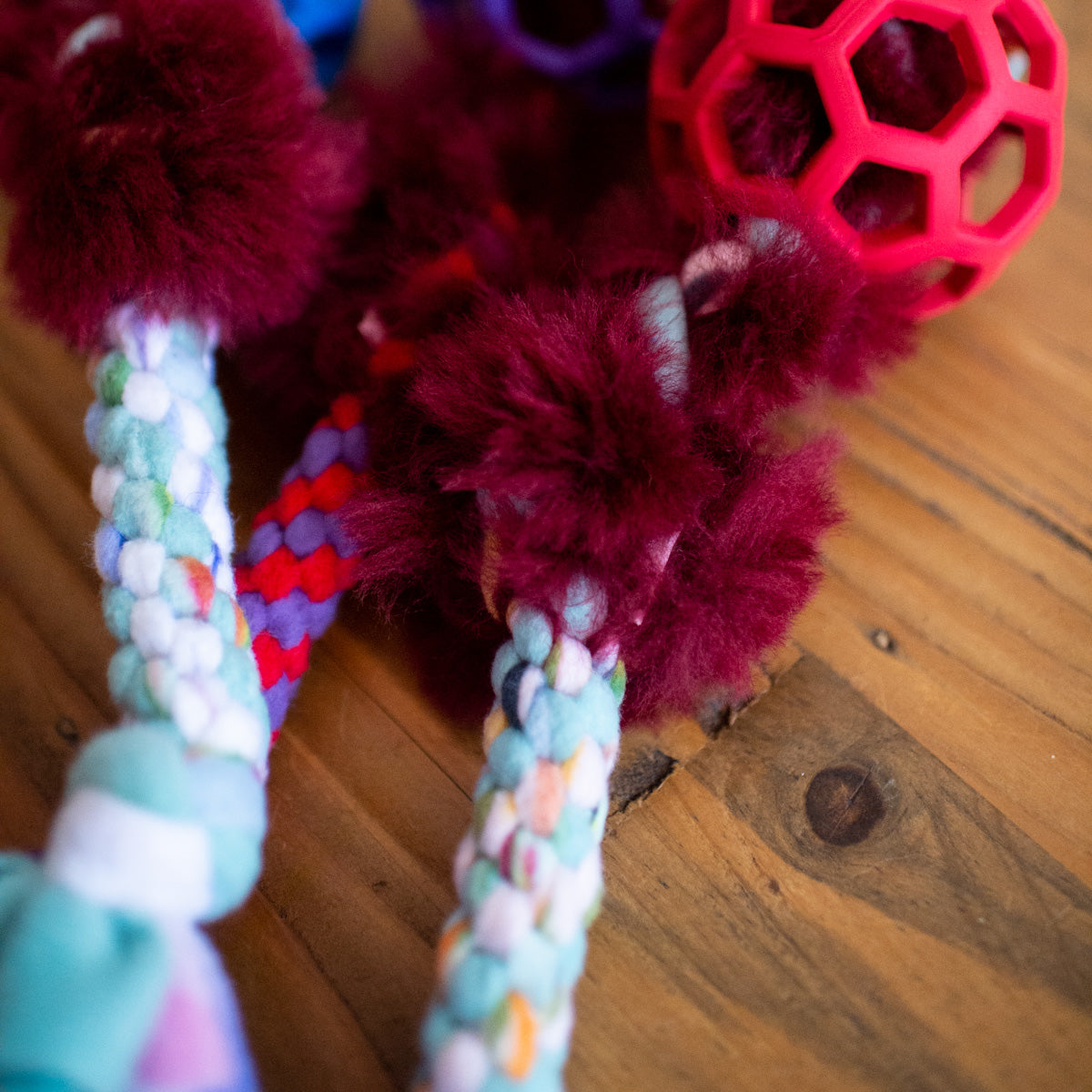 Zoom and Play Sheepskin Tug Ball