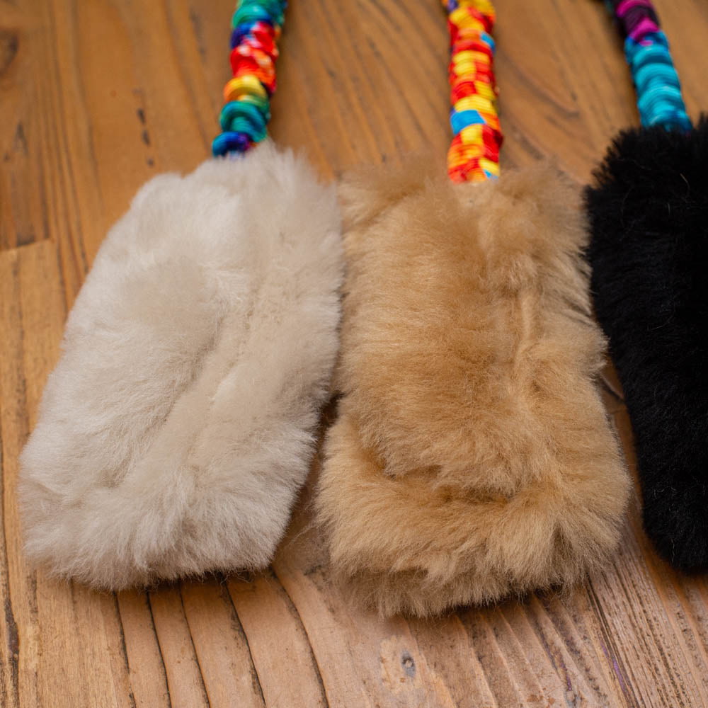 Wild-Tug Sheepskin Bungee Tug Toy with Padded Handle