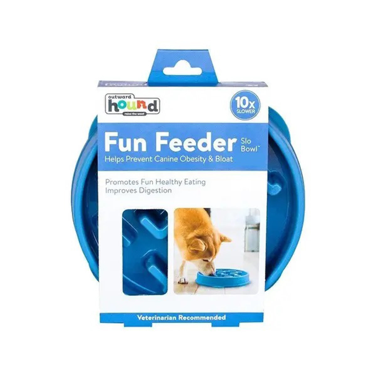 Outward Hound Fun Feeder Slo-Bowl Mini - Blue Notches