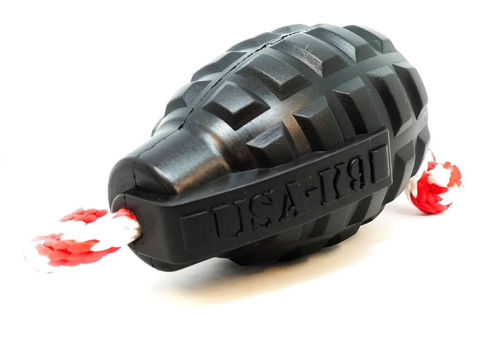 SodaPup Ultra Durable Magnum Rubber Grenade with Rope