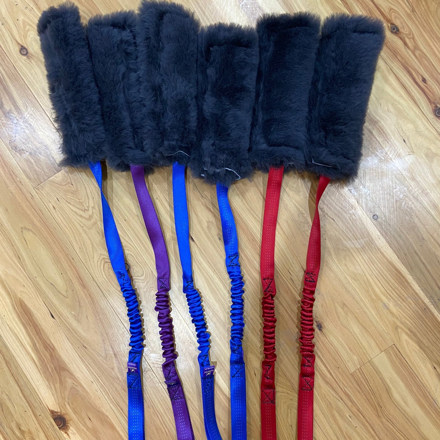 Wild-Tug Long Sheepskin Squeaker Tug Toy with Drag Line Bungee