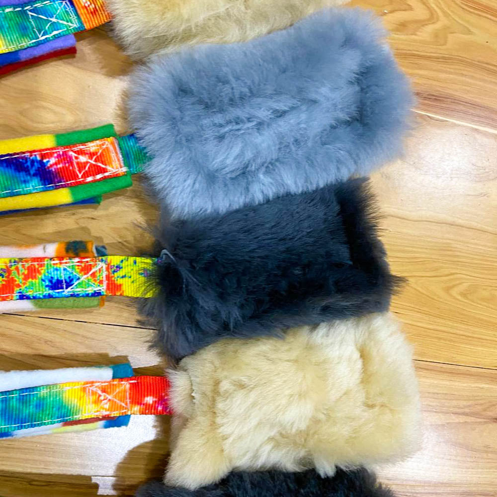 Wild-Tug Sheepskin Tug Toy with Padded Handle