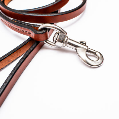1/2" Cappuccino 4ft Leather Leash