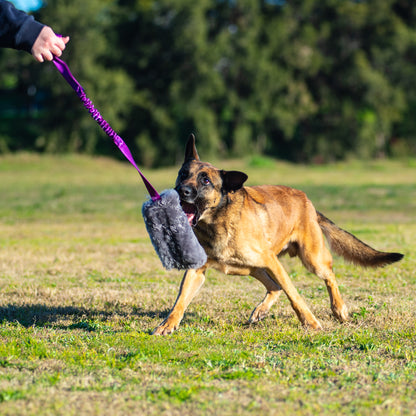 Wild-Tug Long Sheepskin Tug Toy with Drag Line Bungee